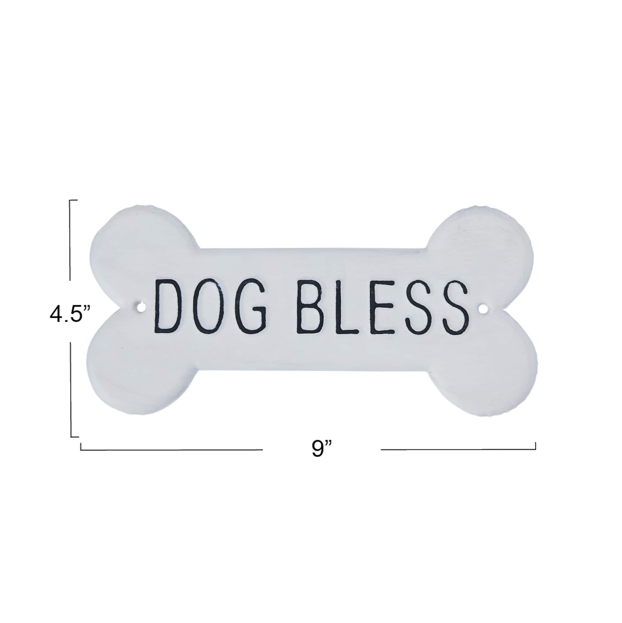 Hello Honey® White Decorative Metal Dog Bless Wall Sign